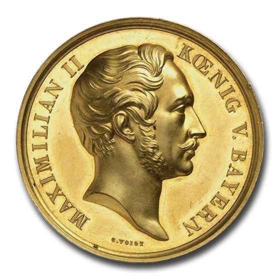 1864 German States Bavaria Gold Medallic 11 Ducats MS-62 NGC 1864 German States Bavaria Gold Medallic 11 Ducats MS-62 NGC